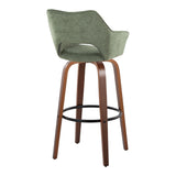 Mustang - Contemporary Fixed Height Barstool With Swivel & Round Footrest (Set of 2) - Furniture Home Direct
