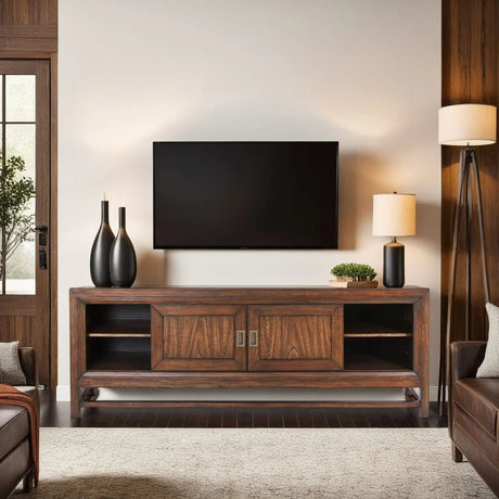 Branson - TV Stand Console, For TVs Up To 85", Two Tone - Brown - Furniture Home Direct