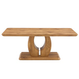 Coffee Table Wood Rectangular With Curved Base Walnut - Furniture Home Direct