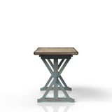 X Based Counter Height Casual Dining Table - Aqua Blue - Furniture Home Direct