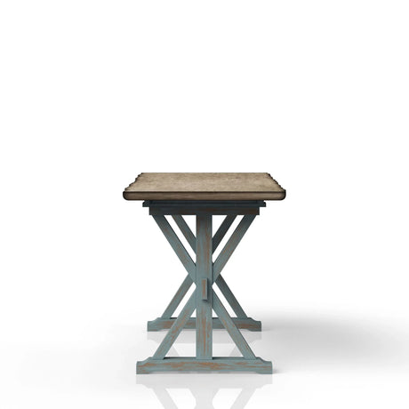 X Based Counter Height Casual Dining Table - Aqua Blue - Furniture Home Direct