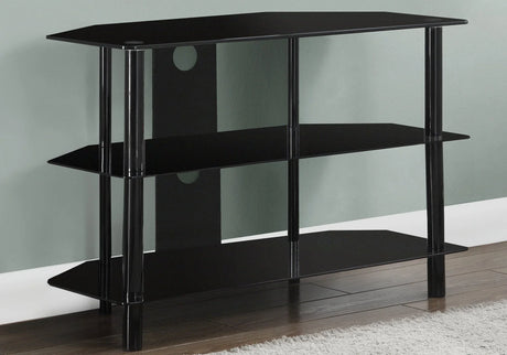 TV Stand, 36 Inch, Console, Media Entertainment Center, Storage Shelves, Contemporary & Modern - Black - Furniture Home Direct