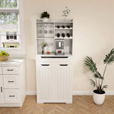 Modern Farmhouse Buffet Cabinet With Hutch Kitchen Storage - White - Furniture Home Direct