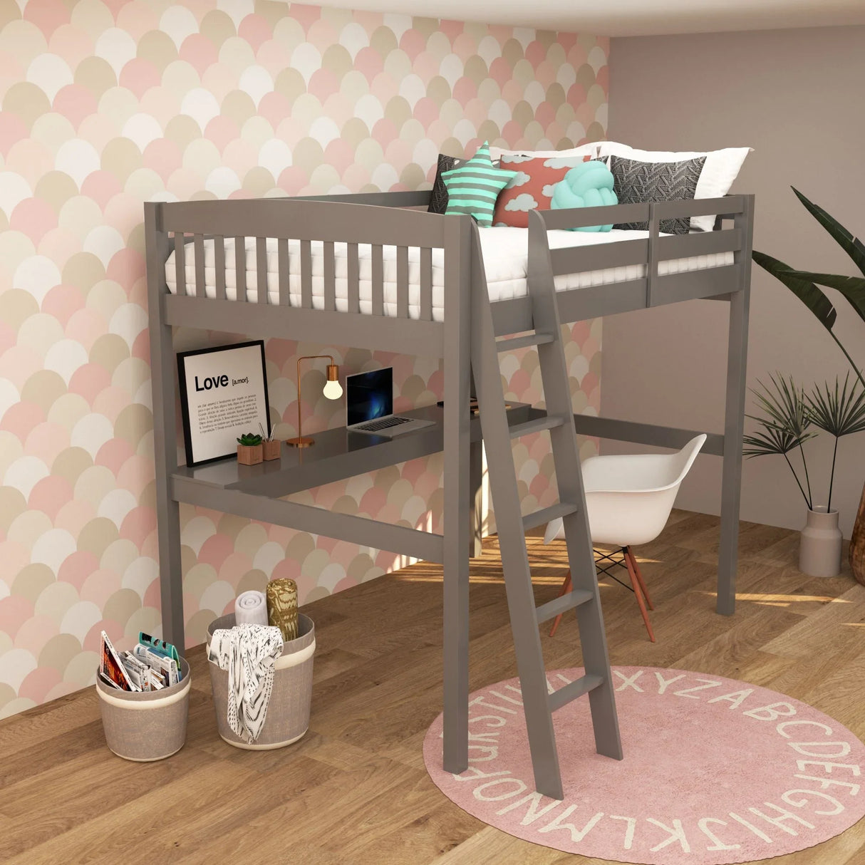 Everest - High Loft Bed With Desk And Storage - Furniture Home Direct