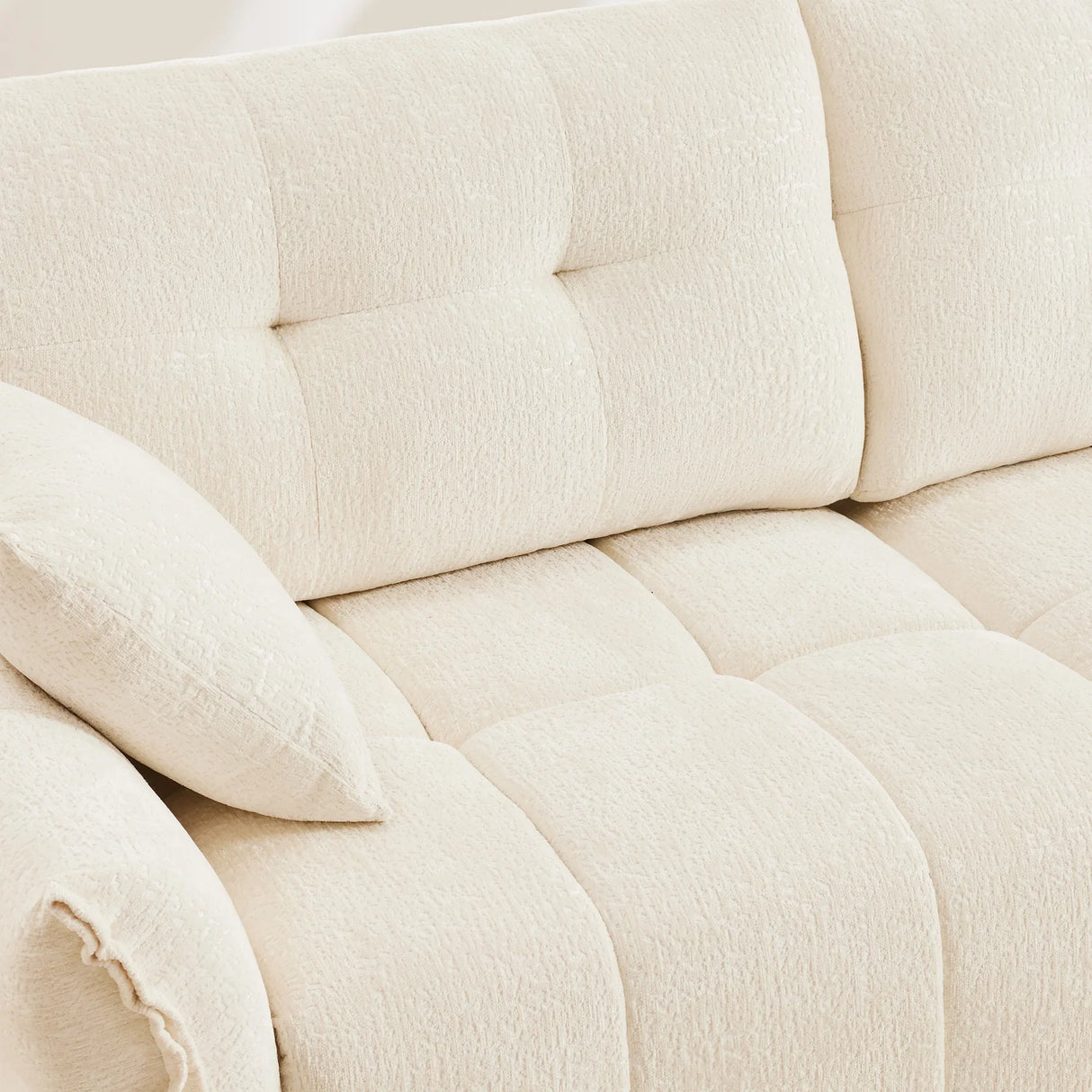 Chenille Sofa - White - Furniture Home Direct