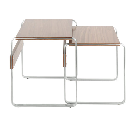 Tea Side Mid-Century Modern Nesting Tables - Walnut - Furniture Home Direct