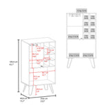 Fairfax WIne Cabinet with glass rack and storage,white - Furniture Home Direct