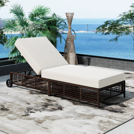 Outdoor Lounge Chair - Beige - Furniture Home Direct