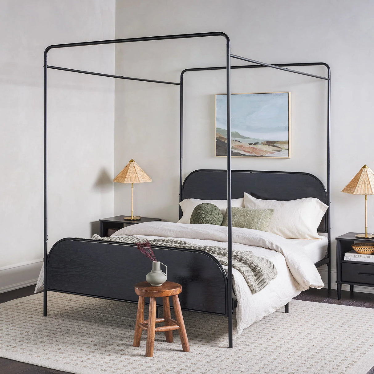 Modern Canopy Bed Frame - Furniture Home Direct
