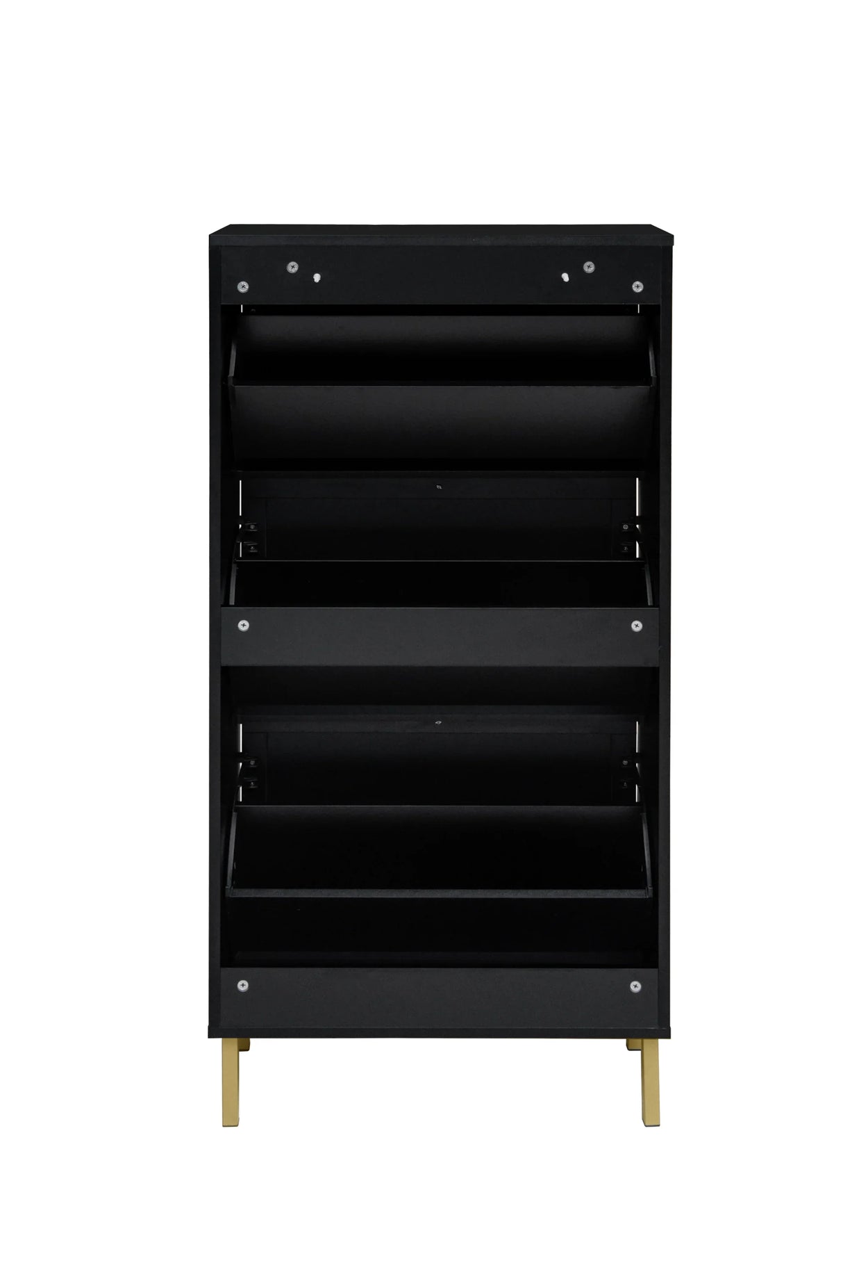 Rattan 3 Door Shoe Rack, Freestanding Modern Shoe Storage Cabinet, for Entryway - Furniture Home Direct