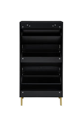 Rattan 3 Door Shoe Rack, Freestanding Modern Shoe Storage Cabinet, for Entryway - Furniture Home Direct