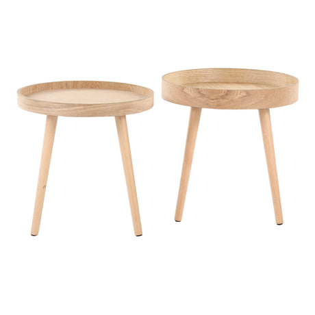 Pebble - Mid-Century Modern Side Table Set - Natural - Furniture Home Direct