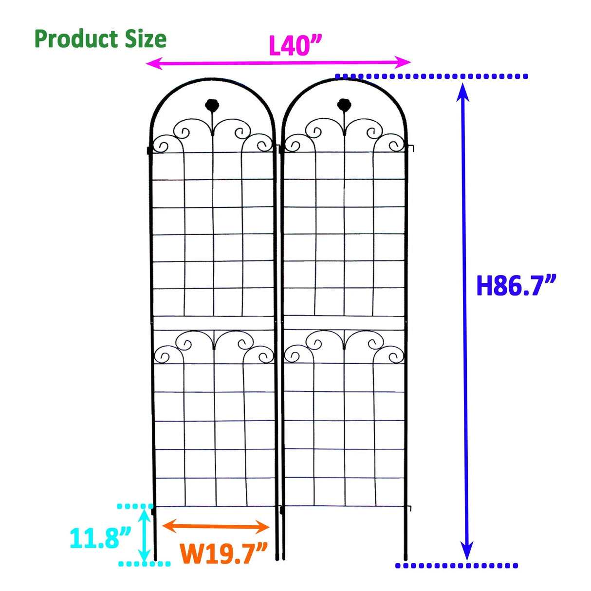 Metal Garden Trellis For Climbing Plants Outdoor Rustproof Plant Support Rose Trellis Netting Trellis - Furniture Home Direct
