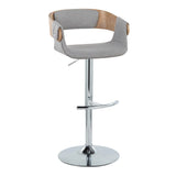 Elisa - Mid Century Modern Adjustable Barstool With Swivel With Rounded T Footrest (Set of 2) - Furniture Home Direct