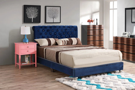 Elegant Transitional Upholstered Bed - Furniture Home Direct
