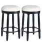 360° Swivel Wooden Barstools With Upholstered Seat, Counter Height (Set of 2) - Furniture Home Direct