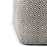 Brynn - Square Pouf - Patterned Black / Natural - Furniture Home Direct
