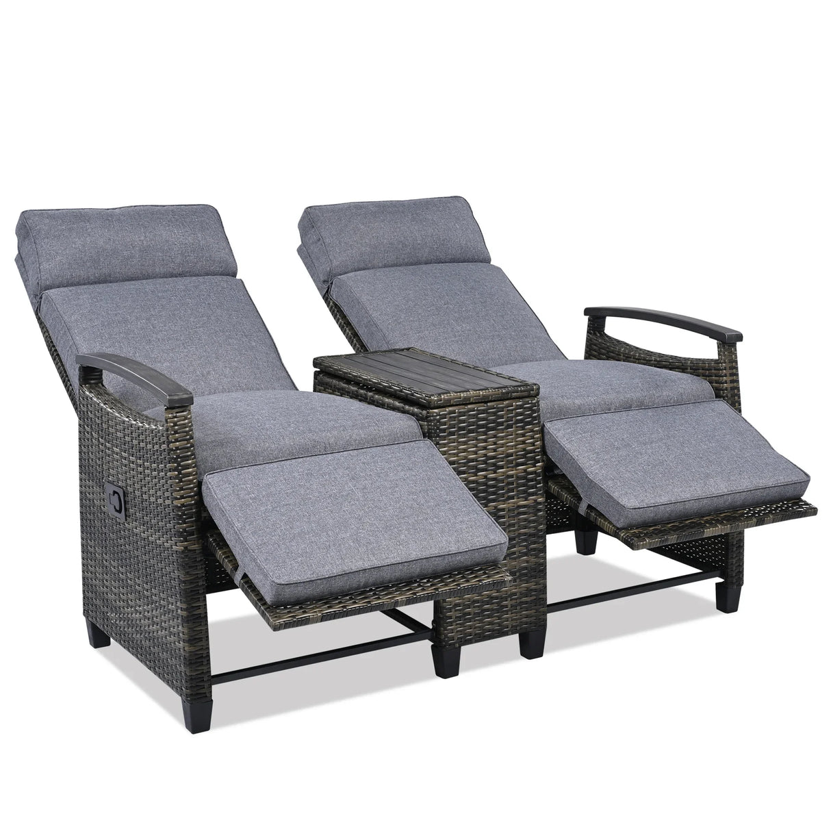Outdoor Lounge Chair Set - Gray - Furniture Home Direct