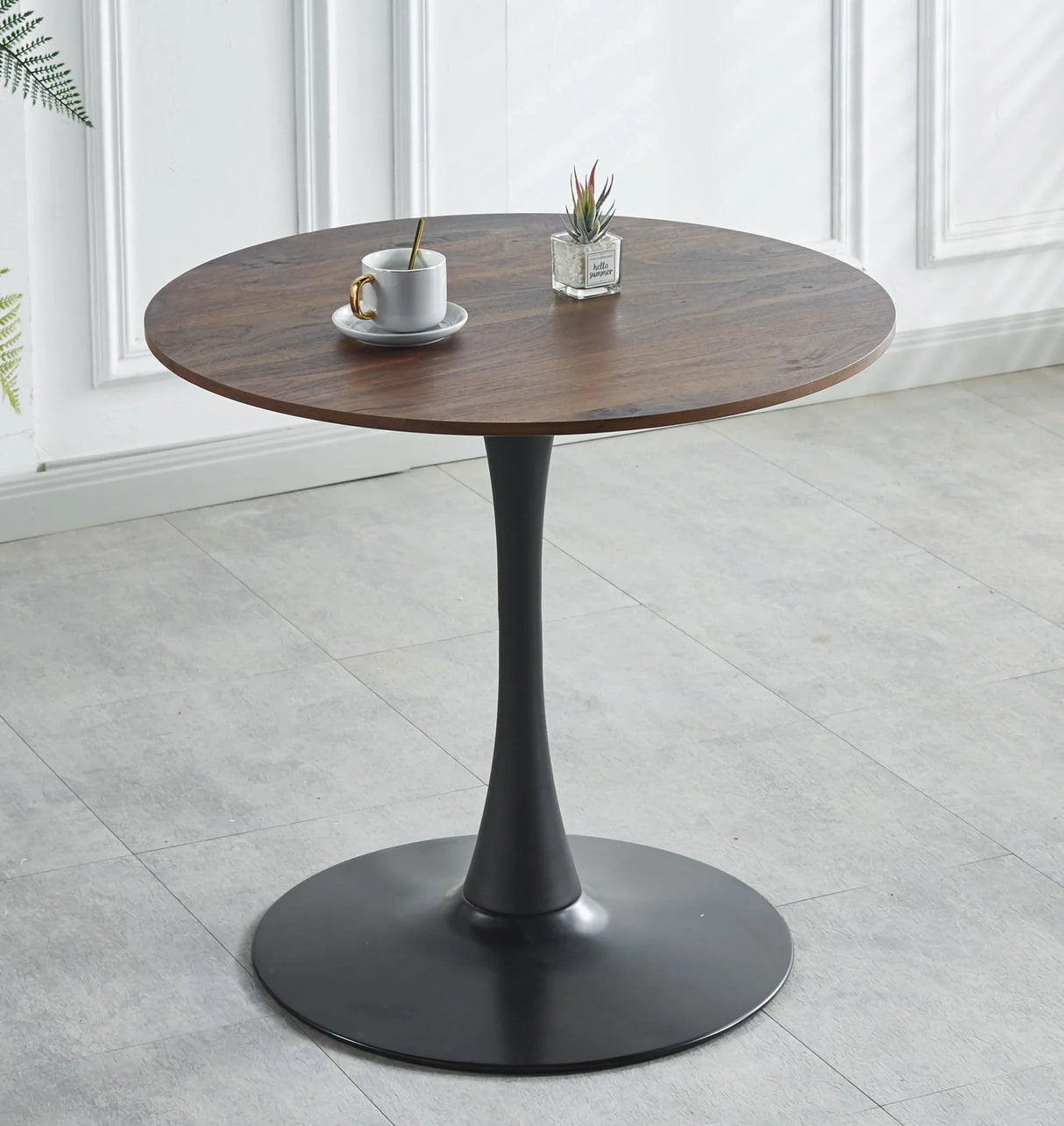 Tulip Table Mid-Century Dining Table With Round MDF Table Top, Pedestal Dining Table, End Table Leisure Coffee Table - Furniture Home Direct