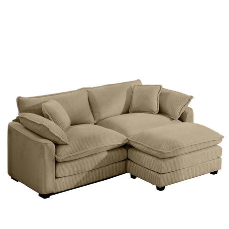 Modern Oversized Modular Cushion Sofa With Ottoman, Low Back, Deep Seating Sofa Set - Furniture Home Direct