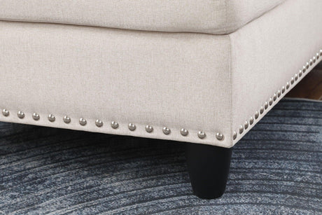 Alger - Wide Left Hand Facing Sofa & Chaise With Ottoman - Beige - Furniture Home Direct