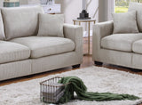 Classic Living Room Set With Pillows - Ivory - Furniture Home Direct