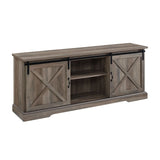 Farmhouse Sliding X Barn Door TV Stand - Furniture Home Direct