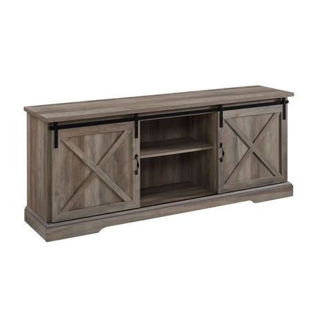 Farmhouse Sliding X Barn Door TV Stand - Furniture Home Direct