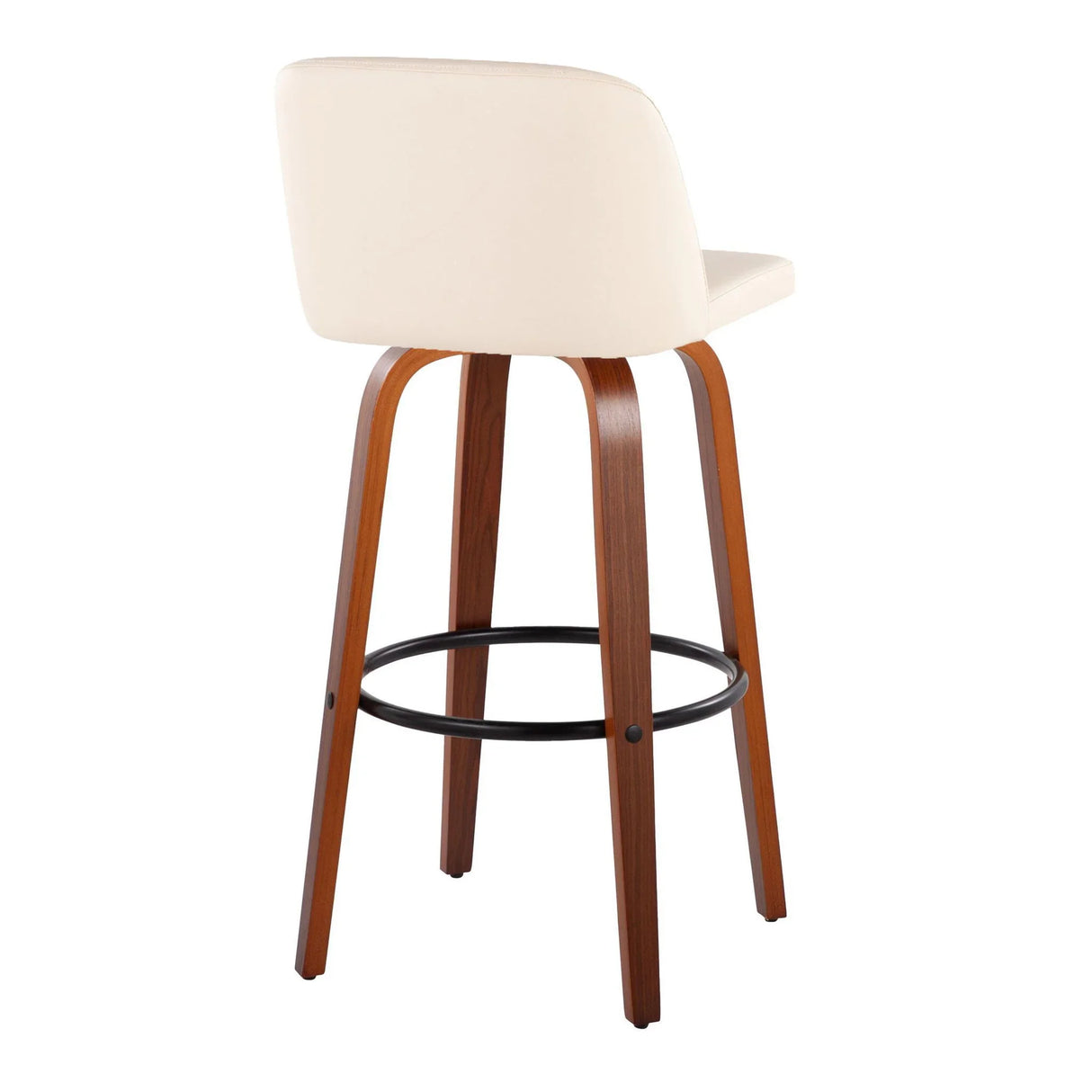 Toriano - Mid Century Modern Fixed Height Barstool Swivel And Round Footrest (Set of 2) - Furniture Home Direct