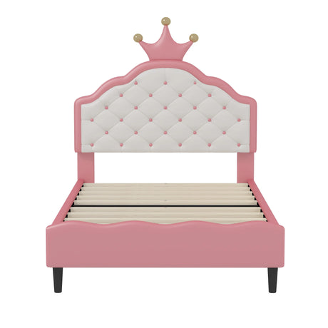 Lovely Crown Fantasy Princess Bed With Tufted Headboard - Furniture Home Direct
