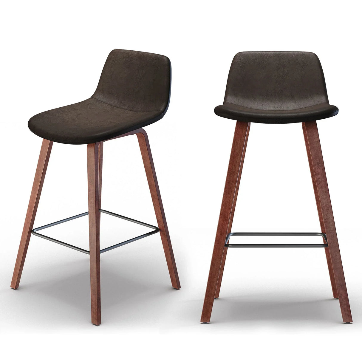 Addy - Counter Stool (Set of 2) - Distressed Brown - Furniture Home Direct