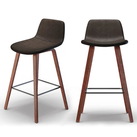 Addy - Counter Stool (Set of 2) - Distressed Brown - Furniture Home Direct