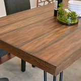 Dining Set With Wood Table And Upholstered Chairs Gray - Furniture Home Direct