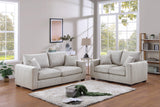 Classic Living Room Set With Pillows - Ivory - Furniture Home Direct