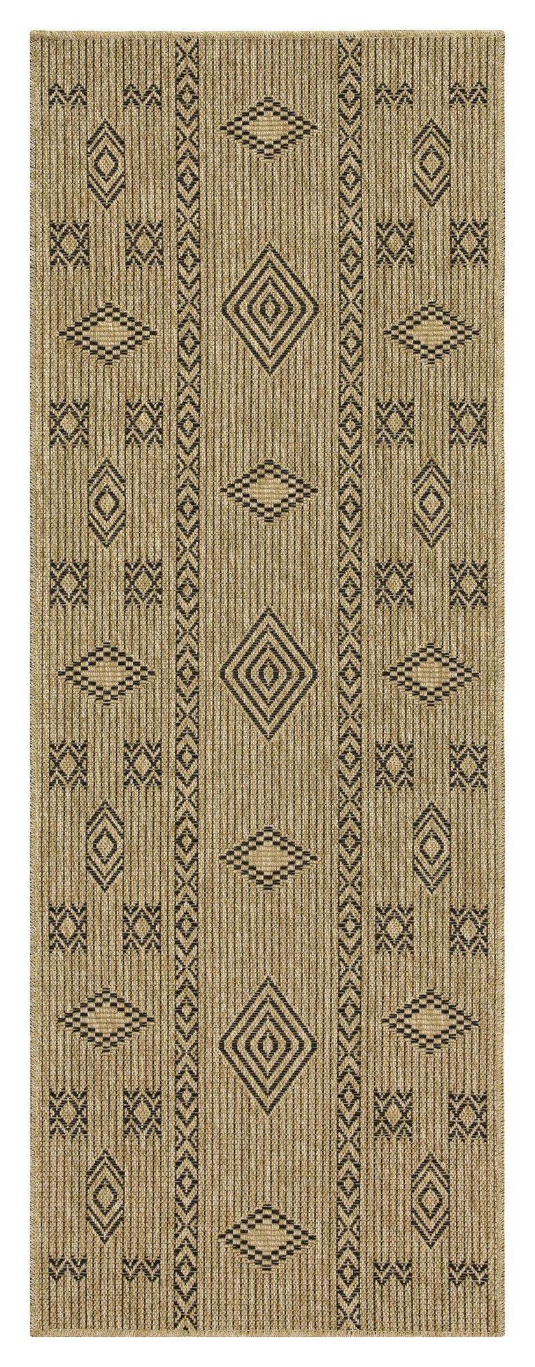 Earth - 5'3" X 7'3" Indoor, Outdoor Area Rug Polypropylene - Jute / Black - Furniture Home Direct