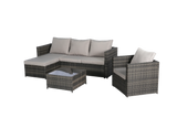 4 Piece Patio Sectional Set With Coffee Table - Gray - Furniture Home Direct