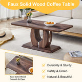 Coffee Table Modern Rectangular Walnut Finish Walnut - Furniture Home Direct