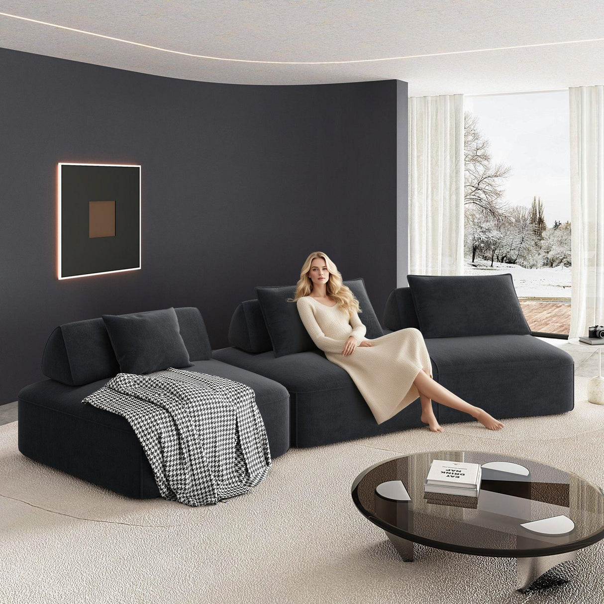 Modern Luxury Oversized Modular Sectional Sofa Set - Furniture Home Direct