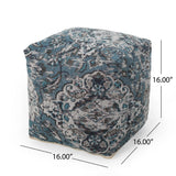 Anita - Square Pouf Ottoman And Floor Cushion - Blue - Furniture Home Direct