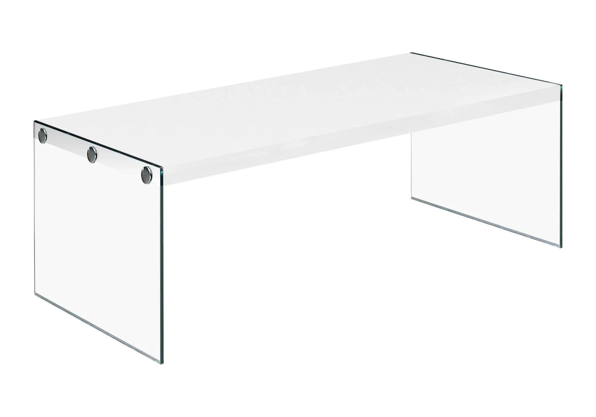 Coffee Table Rectangular For Living Room Clear Tempered Glass - Furniture Home Direct