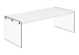Coffee Table Rectangular For Living Room Clear Tempered Glass - Furniture Home Direct