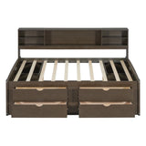 Daybed With 2 Bedside Cabinets, Upper Shelves And 4 Drawers - Furniture Home Direct