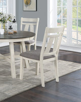 Dining Set Round Table With Chairs Antique White Gray - Furniture Home Direct