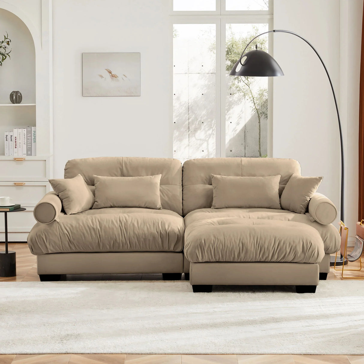 Super Comfort Oversized Modular Sectional Sofa With Movable Ottoman - Furniture Home Direct