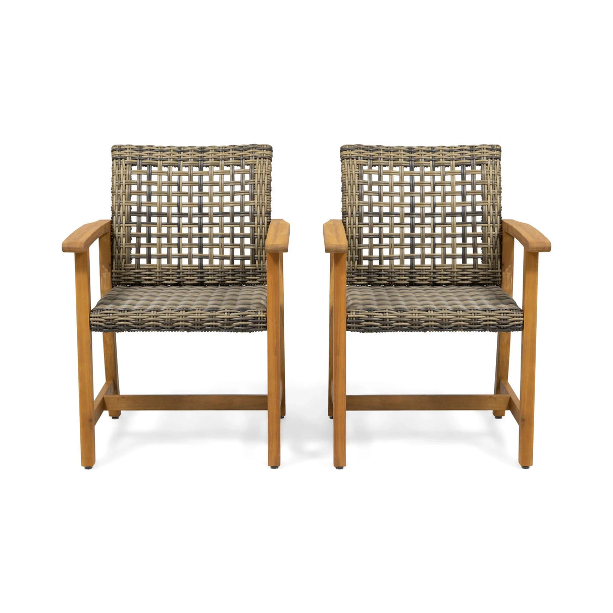 Outdoor Dining Chair Acacia Wood Frame (Set of 2)