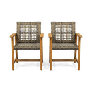 Outdoor Dining Chair Acacia Wood Frame (Set of 2)