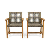 Outdoor Dining Chair Acacia Wood Frame (Set of 2)