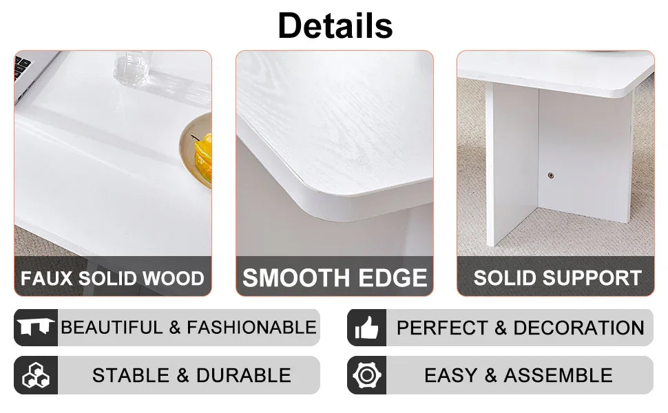 Coffee Table With X Leg Design For Living Room White - Furniture Home Direct