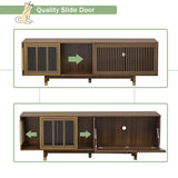 TV Stand Mid Century Modern Cat House Console Walnut - Furniture Home Direct