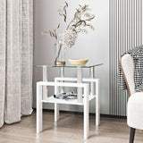 Modern Tempered Glass Tea Table, End Square Table For Living Room - Furniture Home Direct